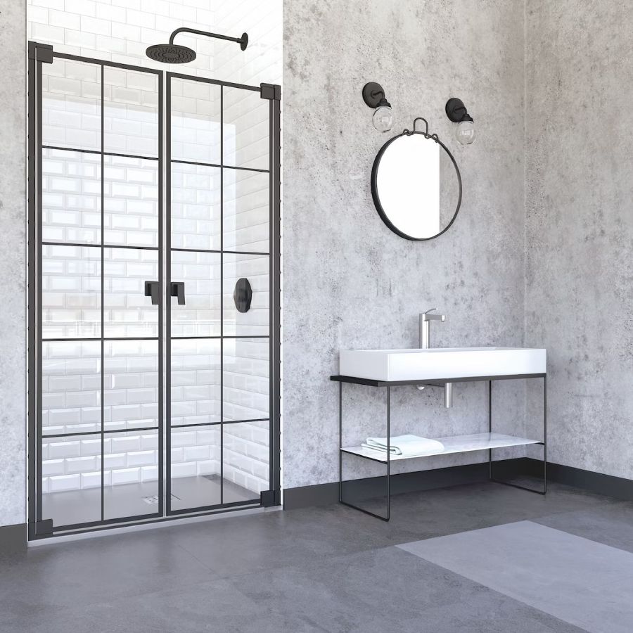 Mampara de ducha diseño cuadros DOHA